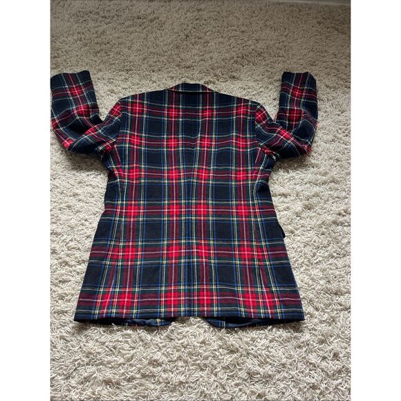 Saddlebred 40R Red Multi Tartan Plaid Preppy Corduroy Blazer Jacket Sport Coat - Picture 7 of 14